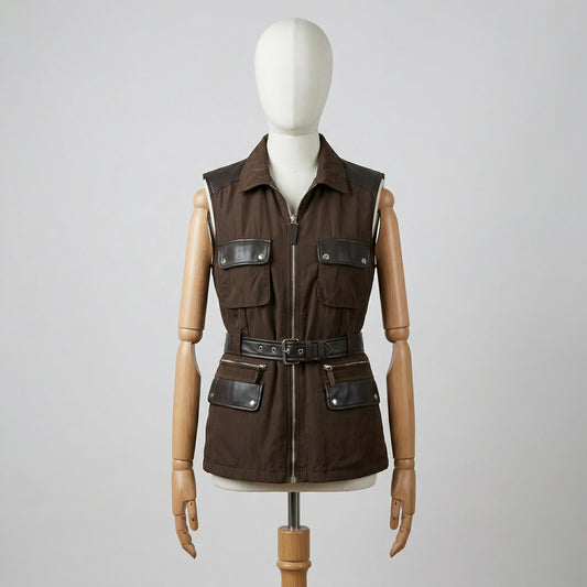 Max&Co Gilet Marrone Taglia M Donna Vintage Y2K Retro