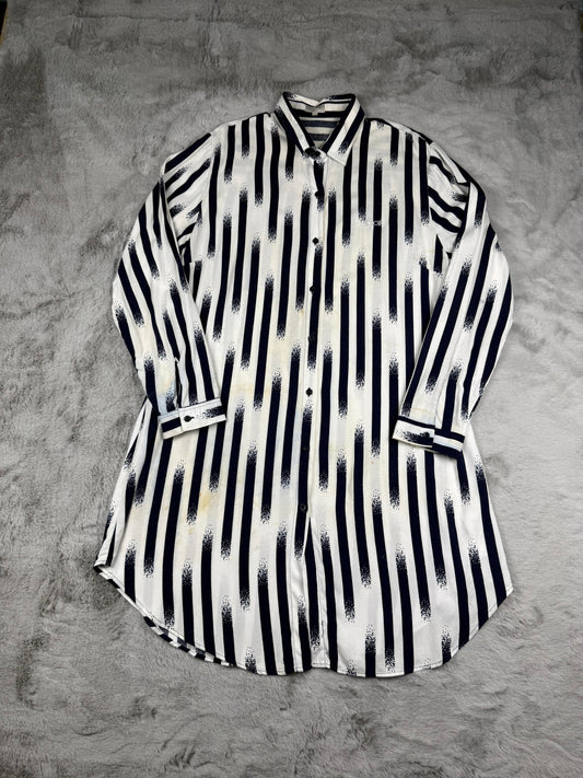 Dior Camicia Righe Bianco Blu XL Vintage 90s