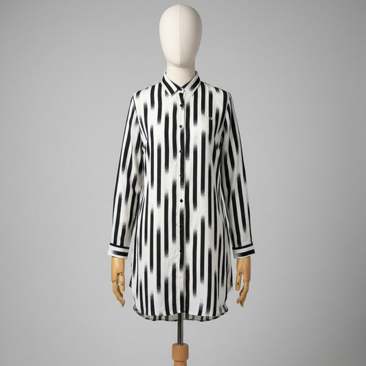 Dior Camicia Righe Bianco Blu XL Vintage 90s