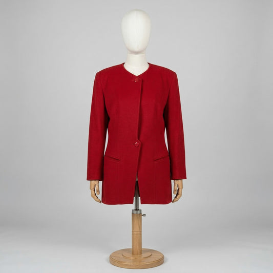 Salvatore Ferragamo Cappotto Rosso Taglia 46 Donna Vintage Retro