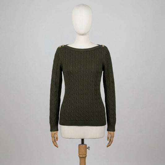 Ralph Lauren Maglione Verde Taglia M Donna Vintage Y2K Retro