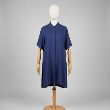 Max Mara Camicia Lino Blu L Made in Italy Vintage Donna