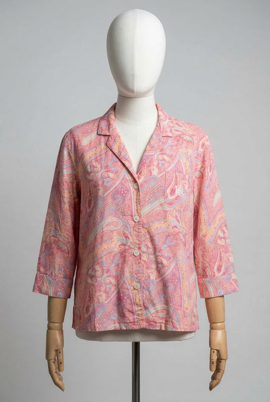 Ralph Lauren Camicia Rosa Taglia L Donna Vintage Y2K