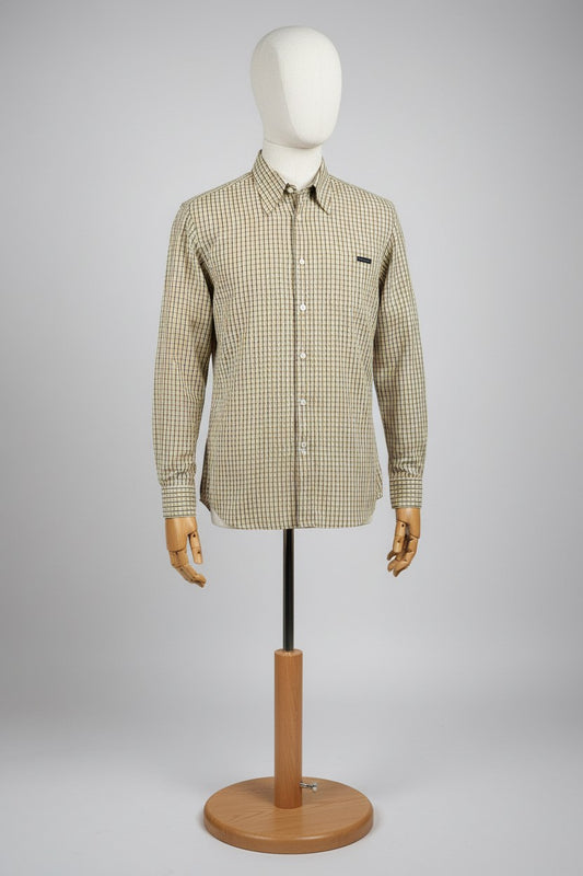 Dolce & Gabbana Camicia Beige Taglia L Uomo Vintage Retro
