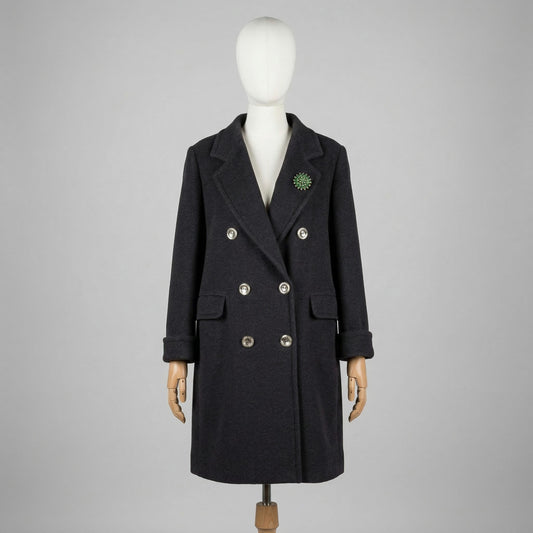 Max Mara Giubbotto Grigio Taglia L Donna Vintage Retro