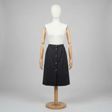 Valentino Garavani Gonna Grigio Taglia L Donna Vintage Retro
