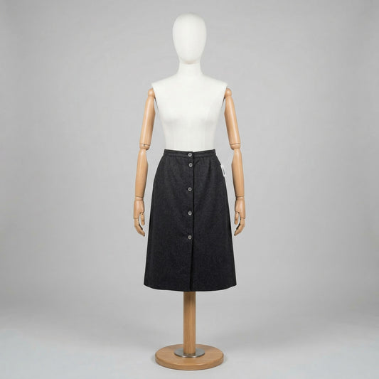 Valentino Garavani Gonna Grigio Taglia L Donna Vintage Retro