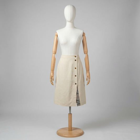 Burberry Gonna Beige Taglia 44 Donna Vintage Retro