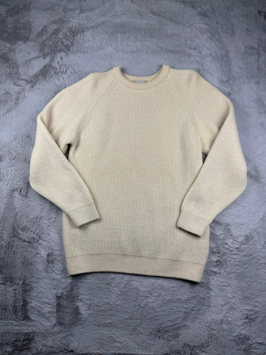 Aquascutum Maglione Panna Taglia XL Uomo Vintage Retro 90s