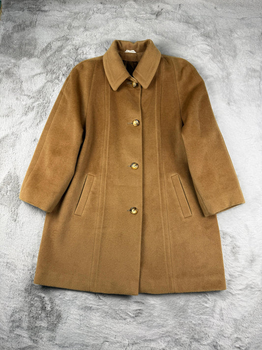 Cappotto Piacenza 1733 Lana Vergine Marrone M Made in Italy Vintage Donna