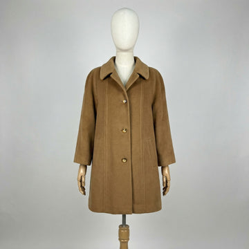 Cappotto Piacenza 1733 Lana Vergine Marrone M Made in Italy Vintage Donna