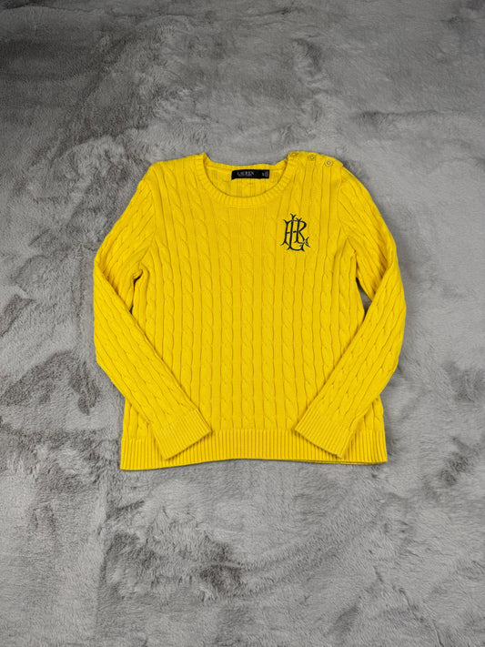 Ralph Lauren Maglione Giallo Taglia M Donna Vintage Y2K Retro