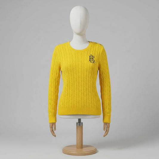 Ralph Lauren Maglione Giallo Taglia M Donna Vintage Y2K Retro