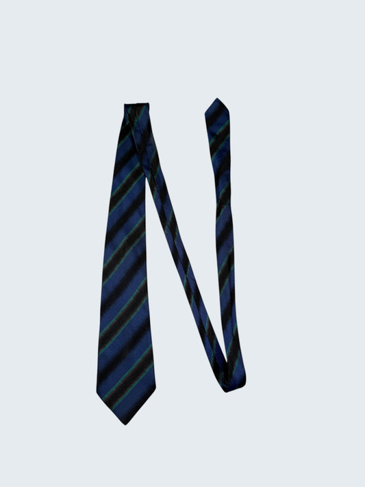 Moschino Cravatta Vintage Blu Nero Y2K Rare