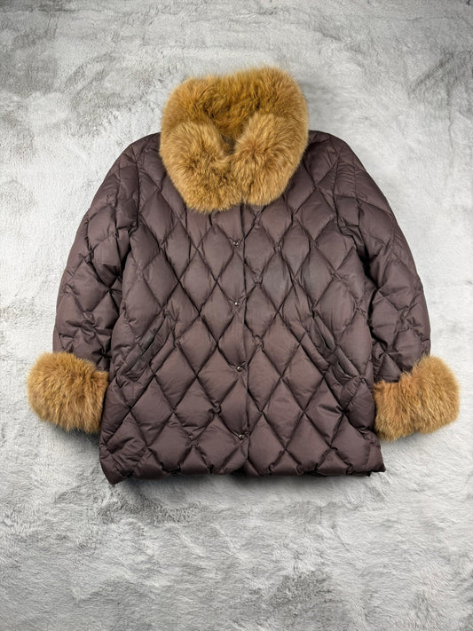 Moncler Giubbotto Marrone Taglia M Donna Vintage Archive