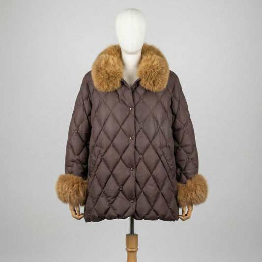 Moncler Giubbotto Marrone Taglia M Donna Vintage Archive