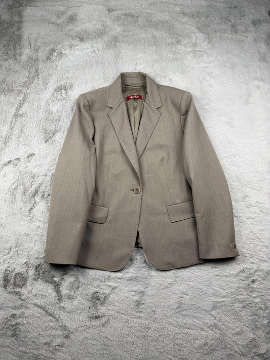 Max Mara Giacca Grigio Taglia M Donna Vintage Retro Y2K