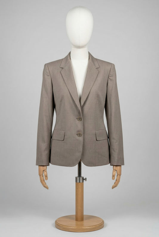 Max Mara Giacca Grigio Taglia M Donna Vintage Retro Y2K