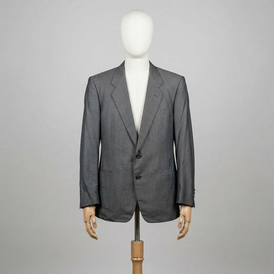 Yves Saint Laurent Giacca Grigio Taglia 52 Uomo Vintage Retro Archive