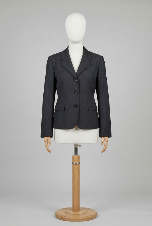 Max Mara Giacca Grigio Taglia L Donna Vintage Retro