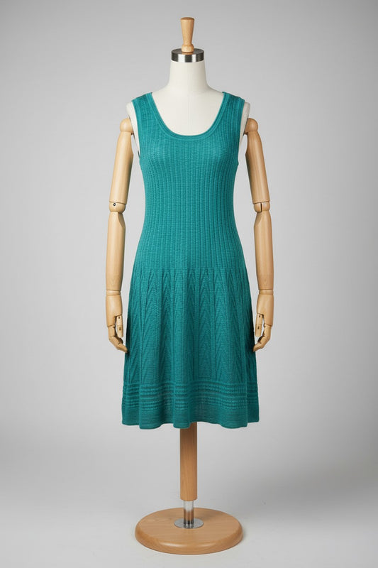 Missoni Vestito Turchese Taglia M Donna Vintage Y2K