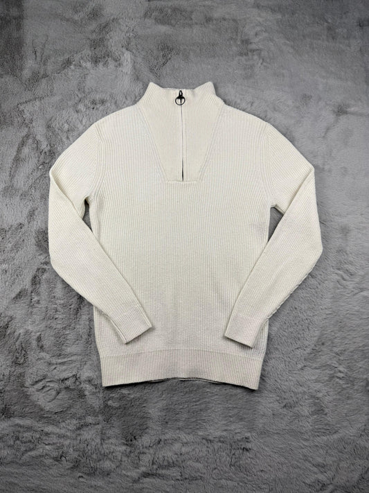 Barbour Maglione Bianco Taglia L Uomo Vintage Retro