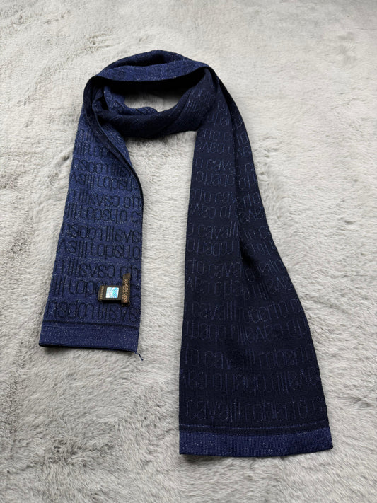 Roberto Cavalli Sciarpa Blu Taglia Unica Donna Vintage Y2K