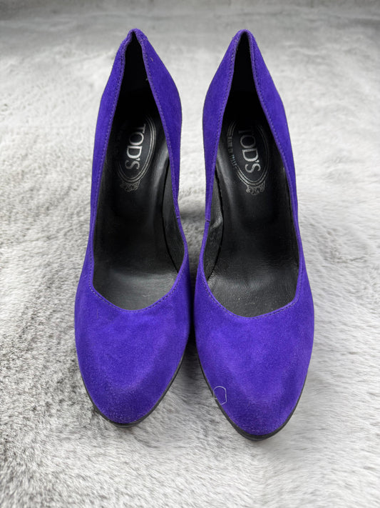 Tod's Dècolletè Viola Taglia 39 Donna Vintage Retro