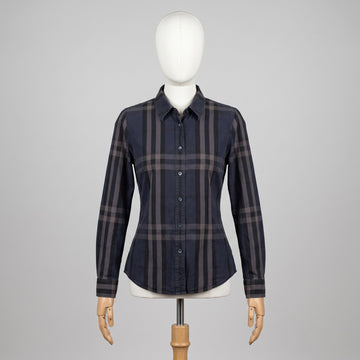 Burberry Camicia Blu Taglia M Donna Vintage Y2K Retro