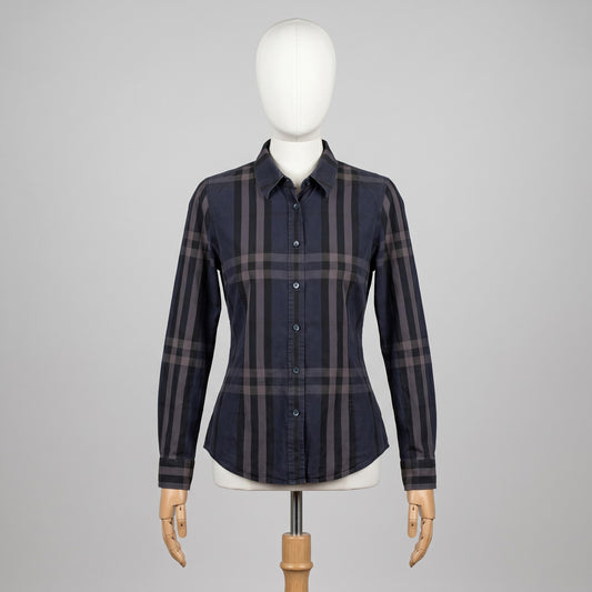 Burberry Camicia Blu Taglia M Donna Vintage Y2K Retro